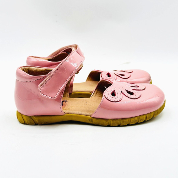 Livie & Luca Shoes Girls 12C Pink White Patent Leather Mary Jane Ballet Flats - Picture 1 of 13